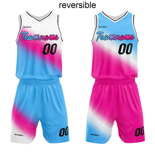 Benutzerdefinierter Reversible Basketballanzug für Erwachsene und Kinder Personalisiertes Trikot