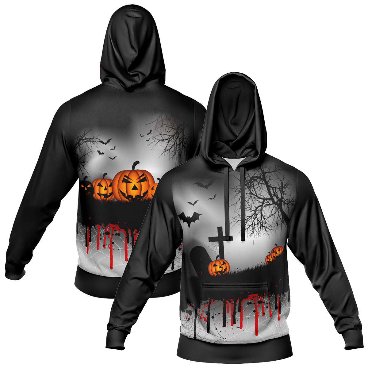 Benutzerdefinierter personalisierter Halloween-Hoodie für Halloween-Langarm-Sweatshirts für Erwachsene und Kinder, leichte, lässige Pullover-Oberteile