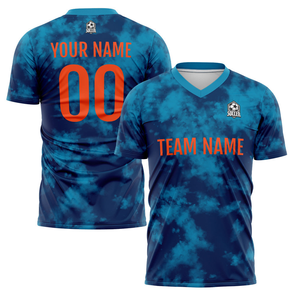 Benutzerdefinierte Fußball Trikots für Männer Frauen Personalisierte Fußball Uniformen für Erwachsene und Kind Blau-Marine