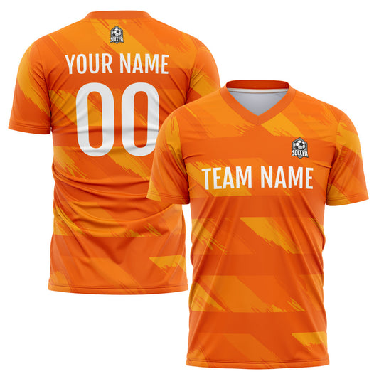 Benutzerdefinierte Fußball Trikots für Männer Frauen Personalisierte Fußball Uniformen für Erwachsene und Kind Orange