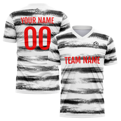 Benutzerdefinierte Fußball Trikots für Männer Frauen Personalisierte Fußball Uniformen für Erwachsene und Kind Schwarz-Weiß