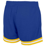 Benutzerdefiniert Weiß-Königlich-Gelb Authentisch Rückblick Basketball Kurze Hose