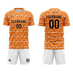 Benutzerdefinierte Fußball Trikots für Männer Frauen Personalisierte Fußball Uniformen für Erwachsene und Kind Orange-Weiß