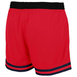 Benutzerdefiniert Schwarz-Rot-Gelb-Weiß Authentisch Rückblick Basketball Kurze Hose