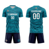 Benutzerdefinierte Fußball Trikots für Männer Frauen Personalisierte Fußball Uniformen für Erwachsene und Kind Teal-Marine