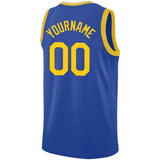 Benutzerdefinierte Authentisch Basketball Trikot Gelb-Blau-Weiß