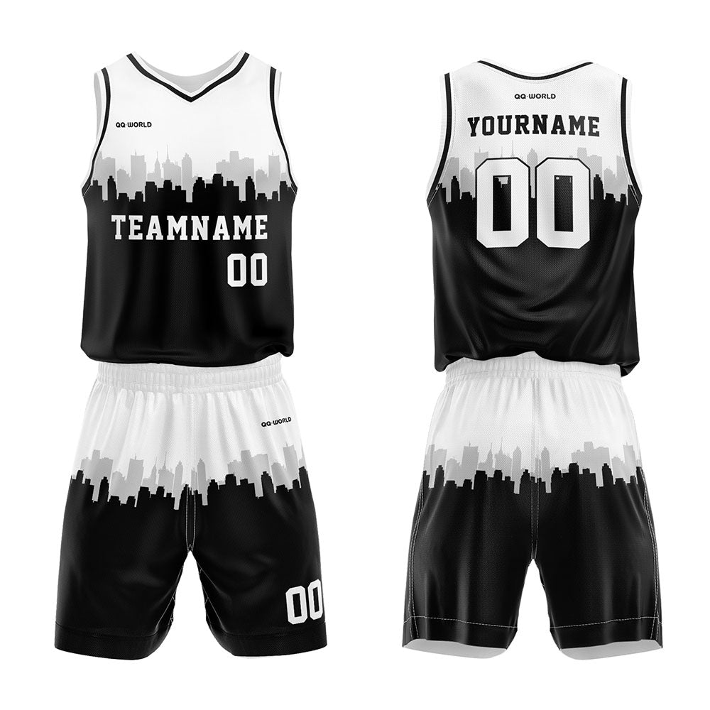 Benutzerdefiniert Personalisierte Stadtsilhouette Basketball-Anzug