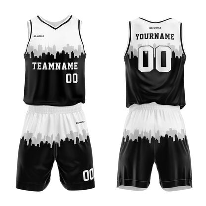 Benutzerdefiniert Personalisierte Stadtsilhouette Basketball-Anzug