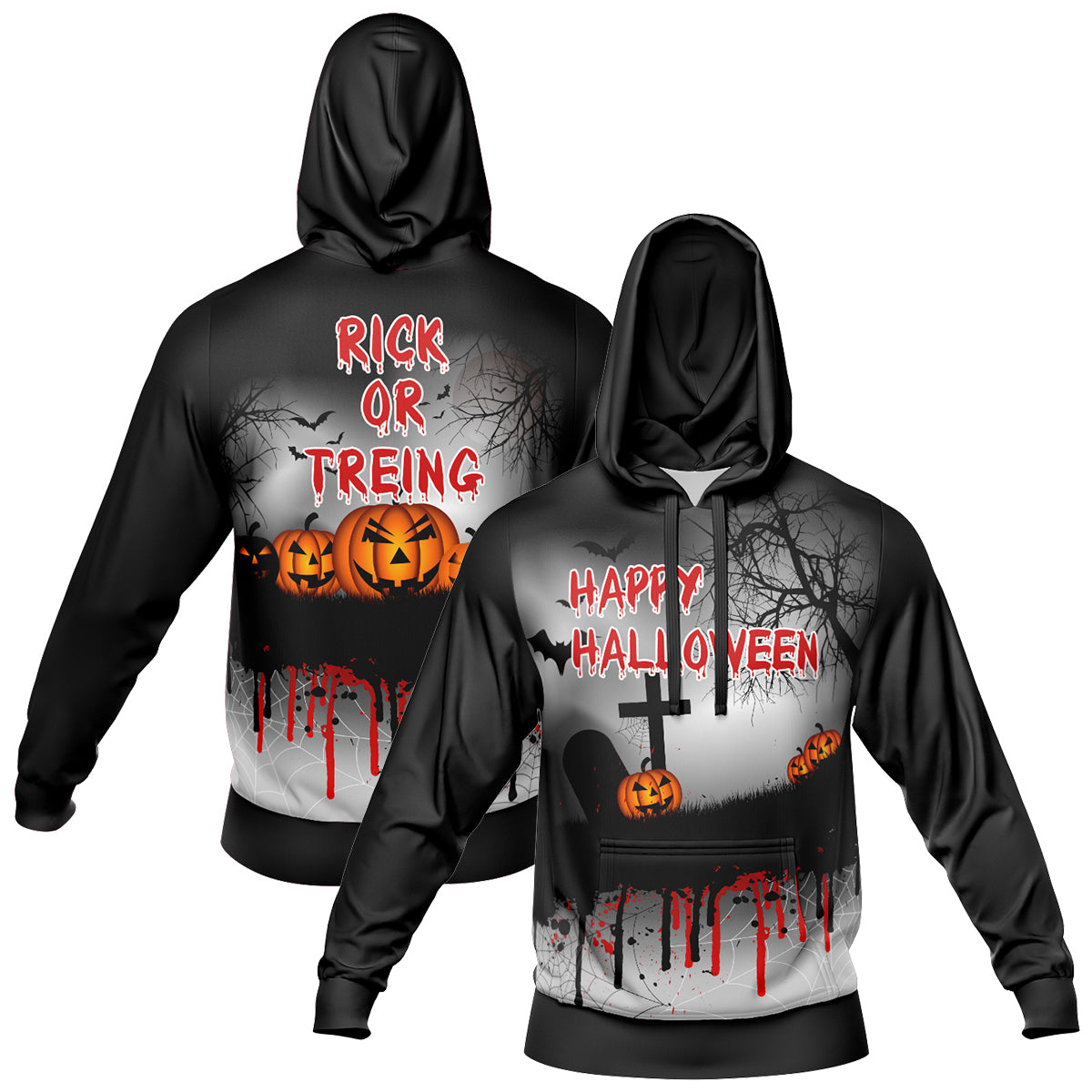 Benutzerdefinierter personalisierter Halloween-Hoodie für Halloween-Langarm-Sweatshirts für Erwachsene und Kinder, leichte, lässige Pullover-Oberteile