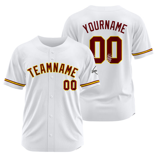 Benutzerdefinierte Authentisch Baseball-Trikot Weiss Netz
