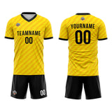Benutzerdefinierte Fußball Trikots für Männer Frauen Personalisierte Fußball Uniformen für Erwachsene und Kind Gelb-Schwarz