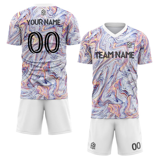 Benutzerdefinierte Fußballuniform Jersey Kinder Erwachsene Personalisiertes Set Jersey Shirt Weiß