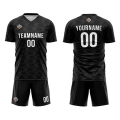 Benutzerdefinierte Fußball Trikots für Männer Frauen Personalisierte Fußball Uniformen für Erwachsene und Kind Schwarz