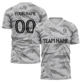 Benutzerdefinierte Fußballuniform Jersey Kinder Erwachsene Personalisiertes Set Jersey Shirt Grau
