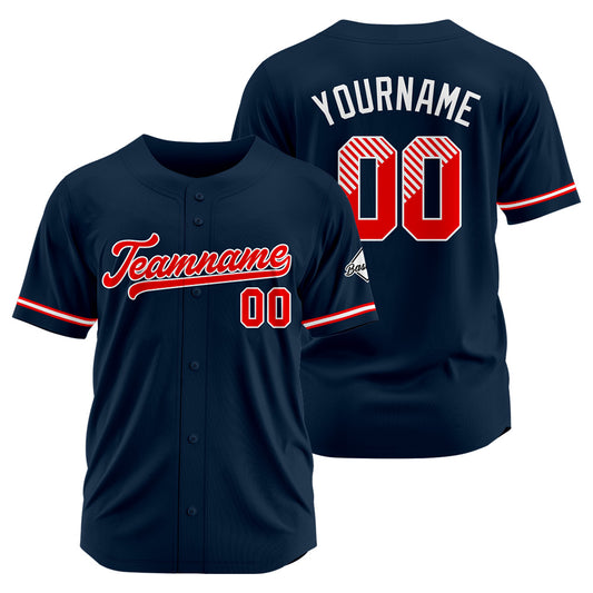 Benutzerdefinierte Authentisch Baseball-Trikot Marine Netz