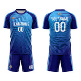 Benutzerdefinierte Fußball Trikots für Männer Frauen Personalisierte Fußball Uniformen für Erwachsene und Kind Royal-Licht Blau