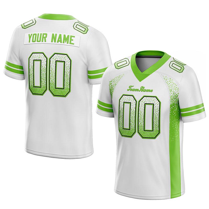 Benutzerdefinierte Authentisch Drift Mode Fußball Jersey Weiß-Neon Grün Gittergewebe