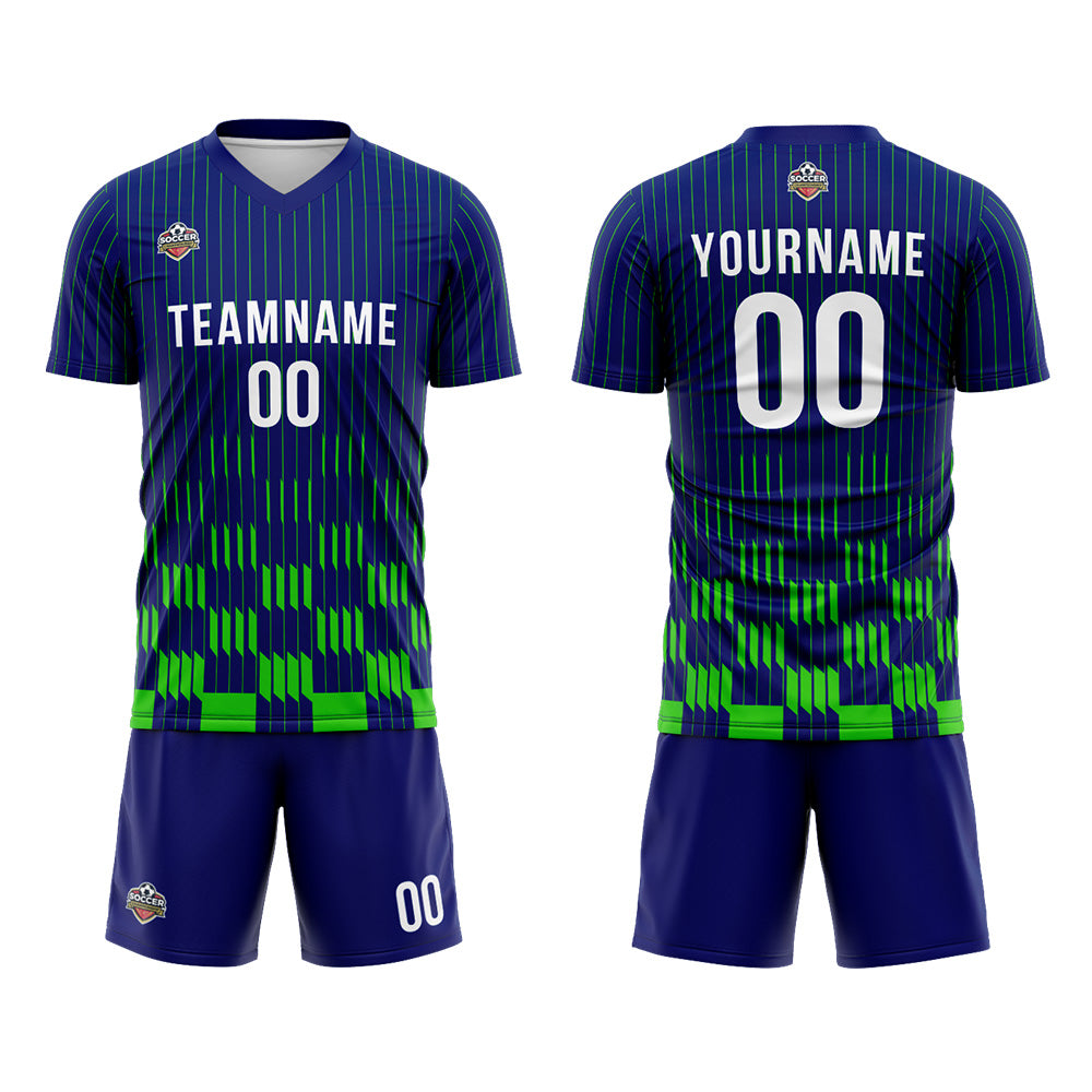 Benutzerdefinierte Fußball Trikots für Männer Frauen Personalisierte Fußball Uniformen für Erwachsene und Kind Royal-Grün