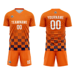 Benutzerdefinierte Fußball Trikots für Männer Frauen Personalisierte Fußball Uniformen für Erwachsene und Kind Orange-Marine