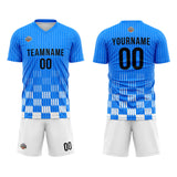 Benutzerdefinierte Fußball Trikots für Männer Frauen Personalisierte Fußball Uniformen für Erwachsene und Kind Blau-Weiß