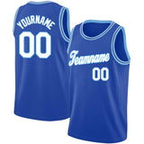 Benutzerdefinierte Authentisch Basketball Trikot Schwarz-Blau-Weiß