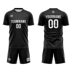 Benutzerdefinierte Fußball Trikots für Männer Frauen Personalisierte Fußball Uniformen für Erwachsene und Kind Schwarz