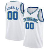 Benutzerdefinierte Authentisch Basketball Trikot Schwarz-Weiß-Kelly Grün-Königlich