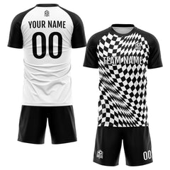 Benutzerdefinierte Fußball Trikots für Männer Frauen Personalisierte Fußball Uniformen für Erwachsene und Kind Schwarz-Weiß