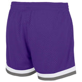 Benutzerdefiniert Weiß-Violett-Grau Authentisch Rückblick Basketball Kurze Hose