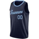 Benutzerdefinierte Authentisch Basketball Trikot Marine-Hellblau