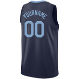 Benutzerdefinierte Authentisch Basketball Trikot Marine-Hellblau
