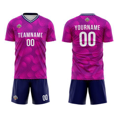 Benutzerdefinierte Fußball Trikots für Männer Frauen Personalisierte Fußball Uniformen für Erwachsene und Kind Rosa-Marine