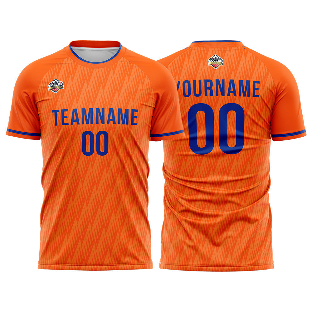 Benutzerdefinierte Fußball Trikots für Männer Frauen Personalisierte Fußball Uniformen für Erwachsene und Kind Orange-Weiß