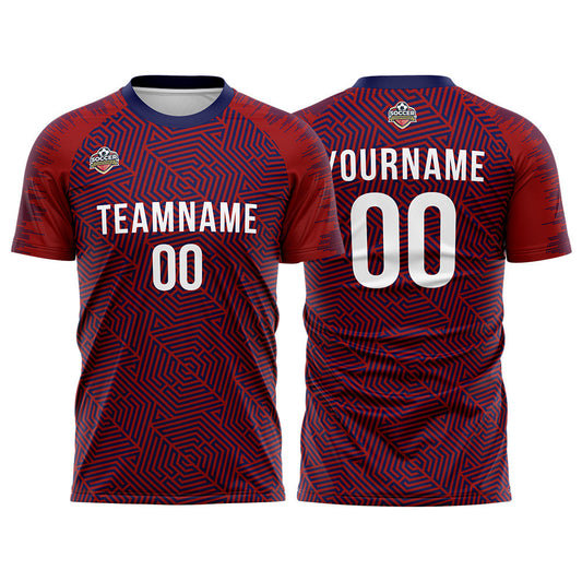 Benutzerdefinierte Fußball Trikots für Männer Frauen Personalisierte Fußball Uniformen für Erwachsene und Kind Burgund-Marine