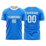 Benutzerdefinierte Fußball Trikots für Männer Frauen Personalisierte Fußball Uniformen für Erwachsene und Kind Blau-Weiß
