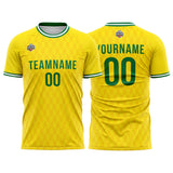 Benutzerdefinierte Fußball Trikots für Männer Frauen Personalisierte Fußball Uniformen für Erwachsene und Kind Gelb-Royal