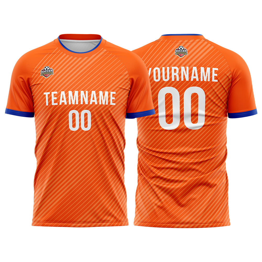 Benutzerdefinierte Fußball Trikots für Männer Frauen Personalisierte Fußball Uniformen für Erwachsene und Kind Orange