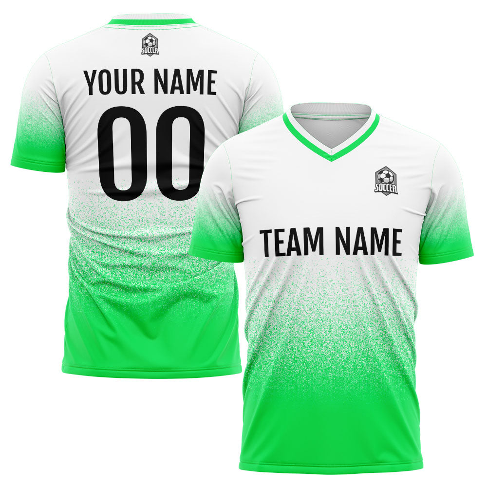 Benutzerdefinierte Fußball Trikots für Männer Frauen Personalisierte Fußball Uniformen für Erwachsene und Kind Keine grün&Weiß