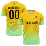 Benutzerdefinierte Fußball Trikots für Männer Frauen Personalisierte Fußball Uniformen für Erwachsene und Kind Gelb