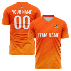 Benutzerdefinierte Fußball Trikots für Männer Frauen Personalisierte Fußball Uniformen für Erwachsene und Kind Orange