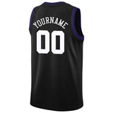 Benutzerdefinierte Authentisch Basketball Trikot Schwarz-Weiß-Orange-Violett