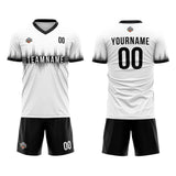 Benutzerdefinierte Fußball Trikots für Männer Frauen Personalisierte Fußball Uniformen für Erwachsene und Kind Weiß-Schwarz