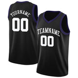 Benutzerdefinierte Authentisch Basketball Trikot Schwarz-Weiß-Orange-Violett