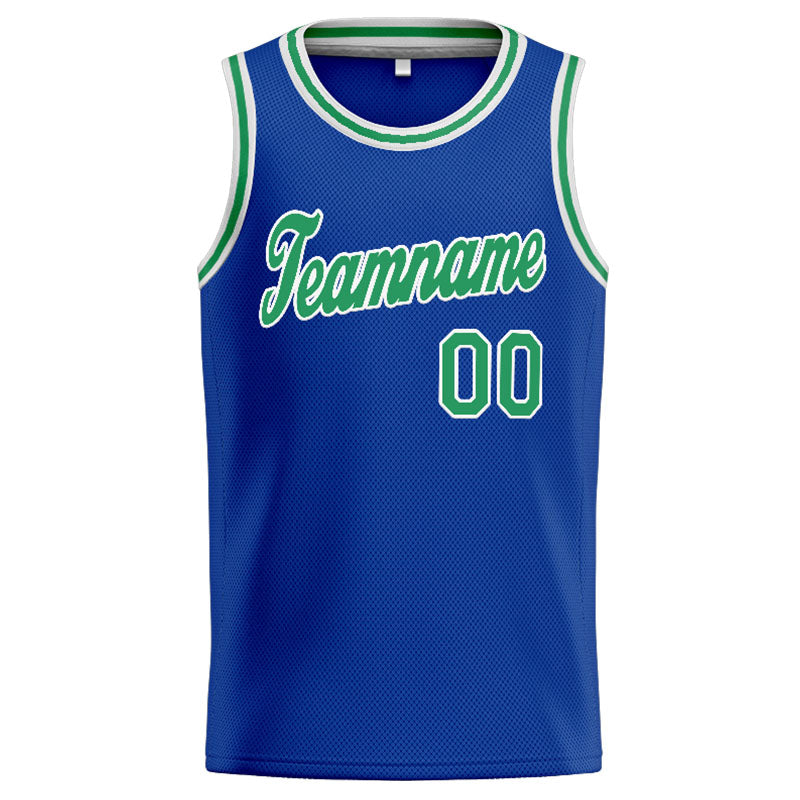 Benutzerdefinierte Authentisch  Basketball Trikot königlich -Grün -Weiß