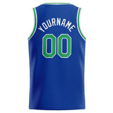 Benutzerdefinierte Authentisch  Basketball Trikot königlich -Grün -Weiß