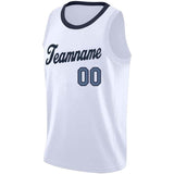 Benutzerdefinierte Authentisch Basketball Trikot Weiß-Marine