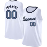 Benutzerdefinierte Authentisch Basketball Trikot Weiß-Marine