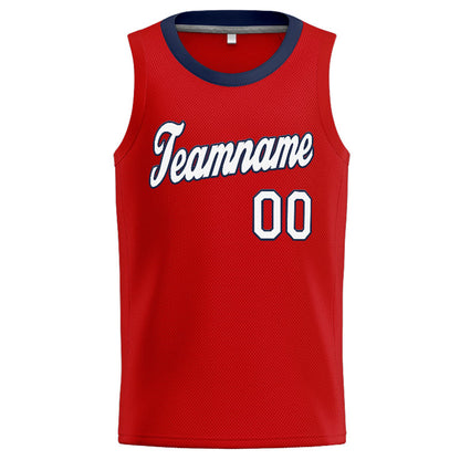 Benutzerdefinierte Authentisch  Basketball Trikot Rot-Weiß-Marine