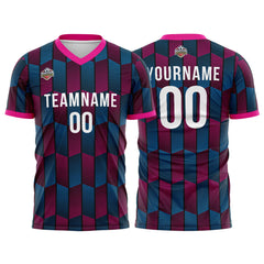 Benutzerdefinierte Fußball Trikots für Männer Frauen Personalisierte Fußball Uniformen für Erwachsene und Kind Schwarz-Rosa