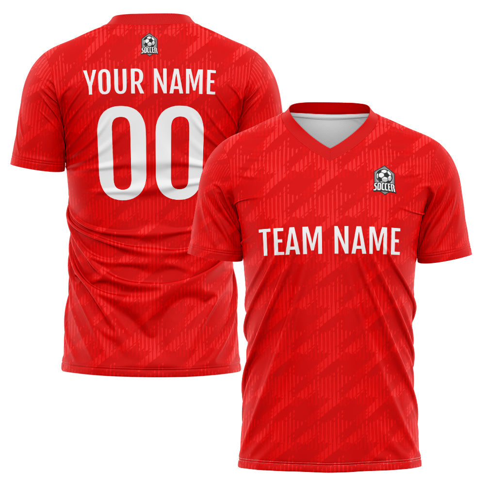 Benutzerdefinierte Fußball Trikots für Männer Frauen Personalisierte Fußball Uniformen für Erwachsene und Kind Rot&Weiß